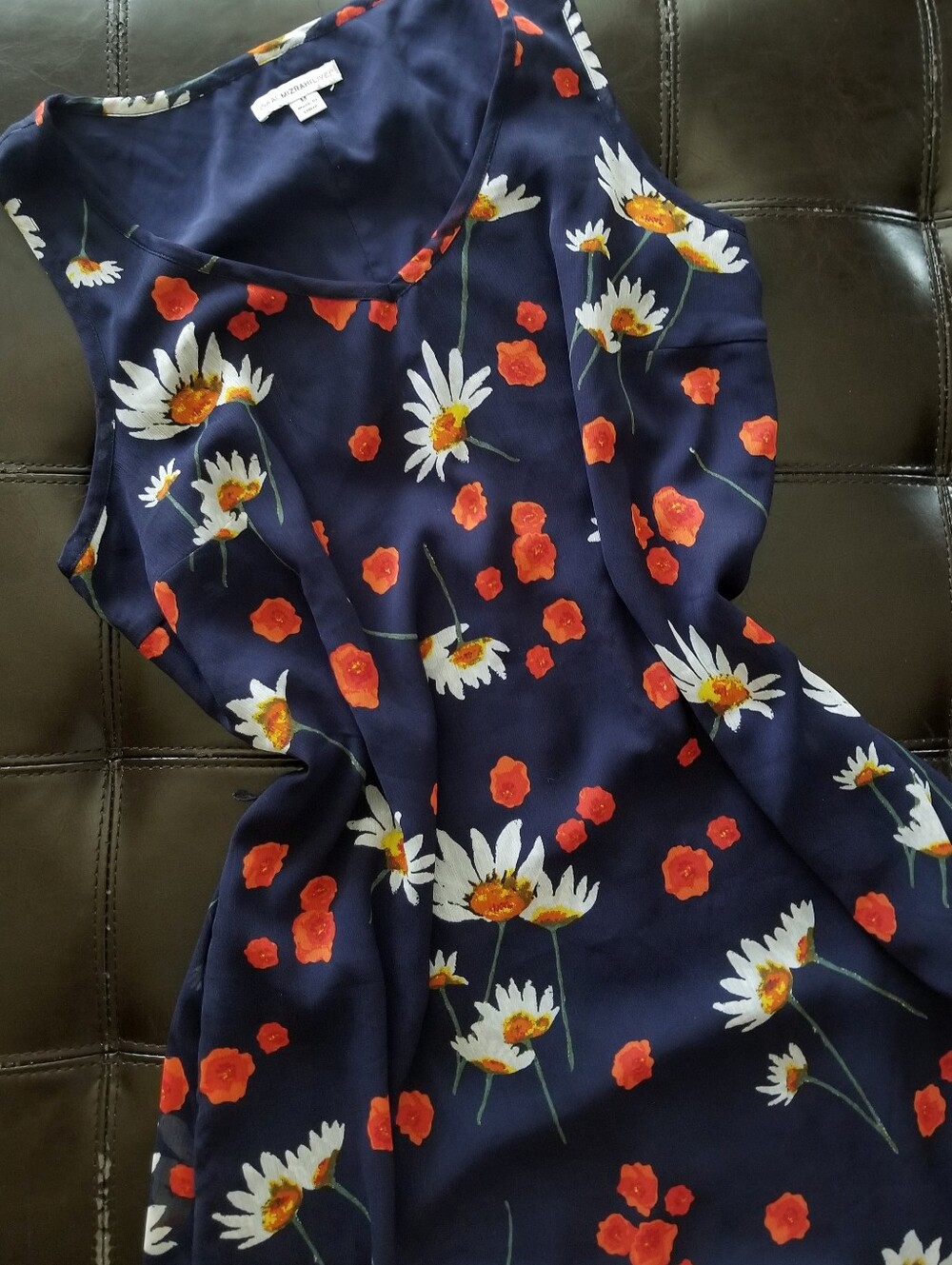 ❗Issac Mizrahi Live! Navy Red Floral Flowy Dress Size Medium❗